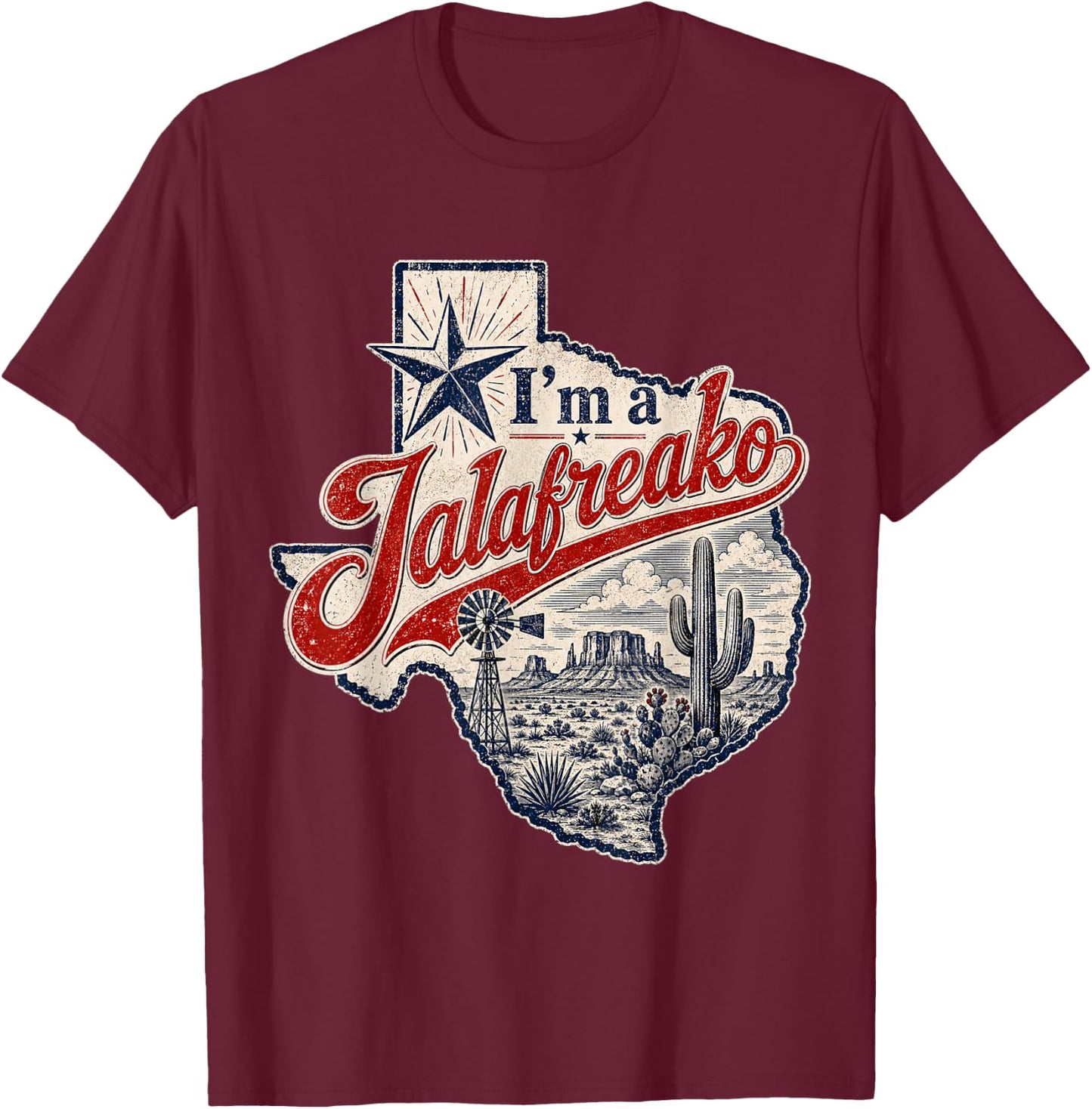 Talafreako Texas Pride Patriotic American Flag 4th of July T-Shirt - T-Shirt | Maroon