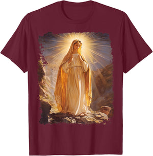 The Virgin Mary Christian Church Religion Women's T-Shirt - T-Shirt | Maroon
