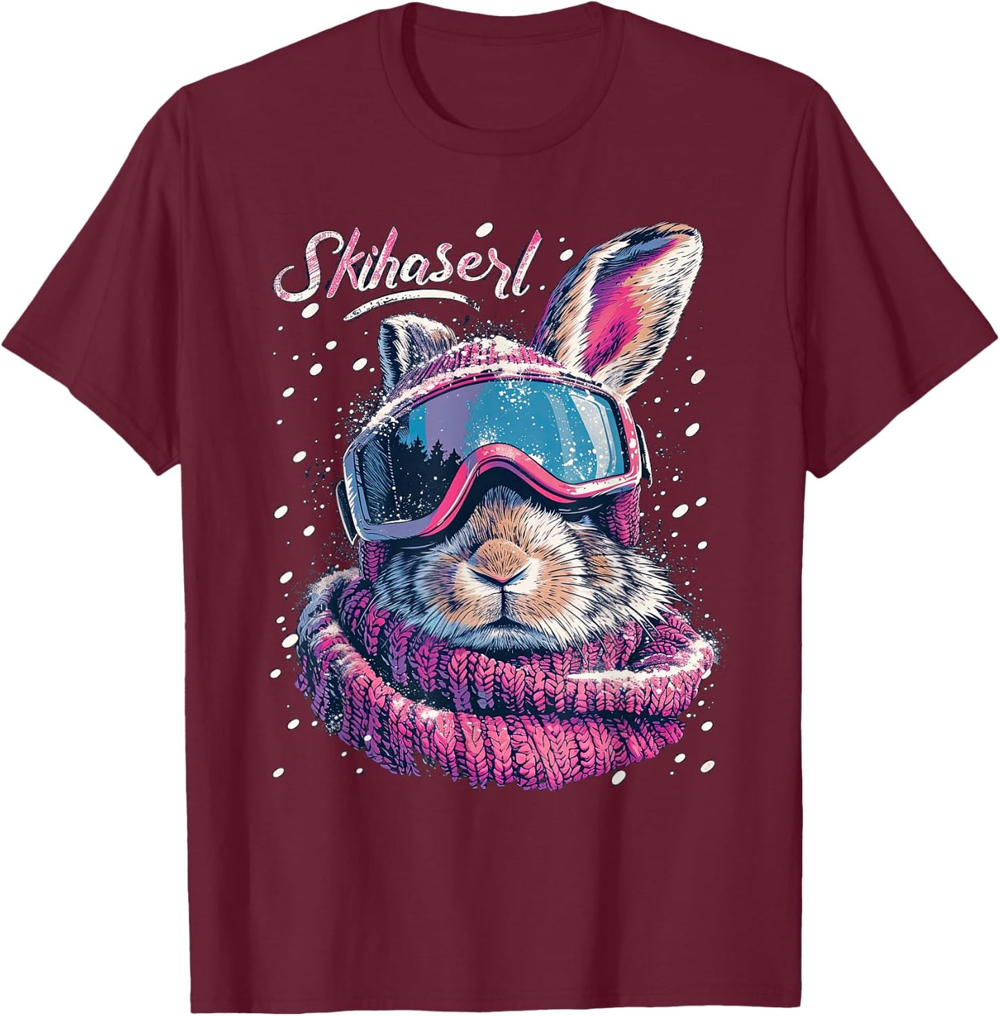 Skihaserl Apres Ski Haserl Skier Winter Women's , black T-Shirt - T-Shirt | Maroon