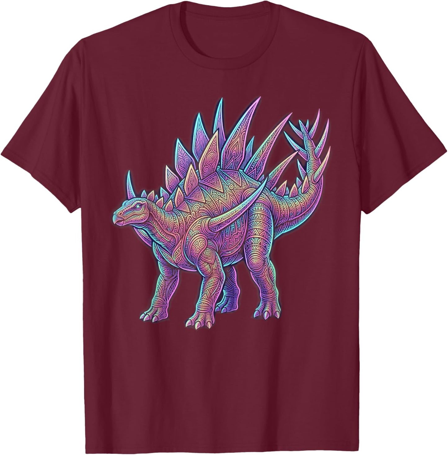 Kentrosaurus Spiked Dinosaur Late Jurassic Herbivore T-Shirt - T-Shirt | Maroon