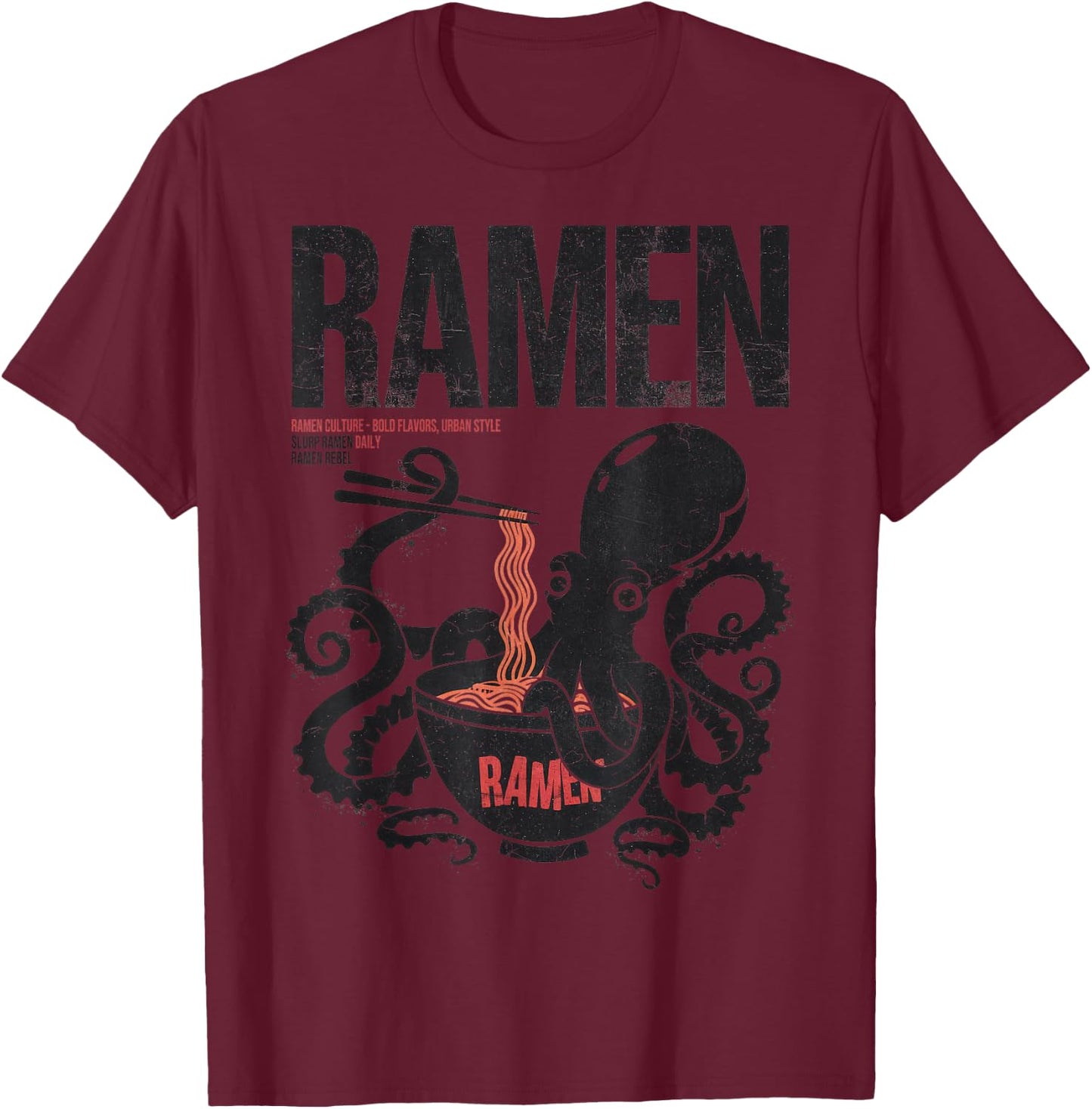 Ramen Noodles Kawaii Japan Fashion Y2K Otaku Manga Anime T-Shirt - T-Shirt | Maroon