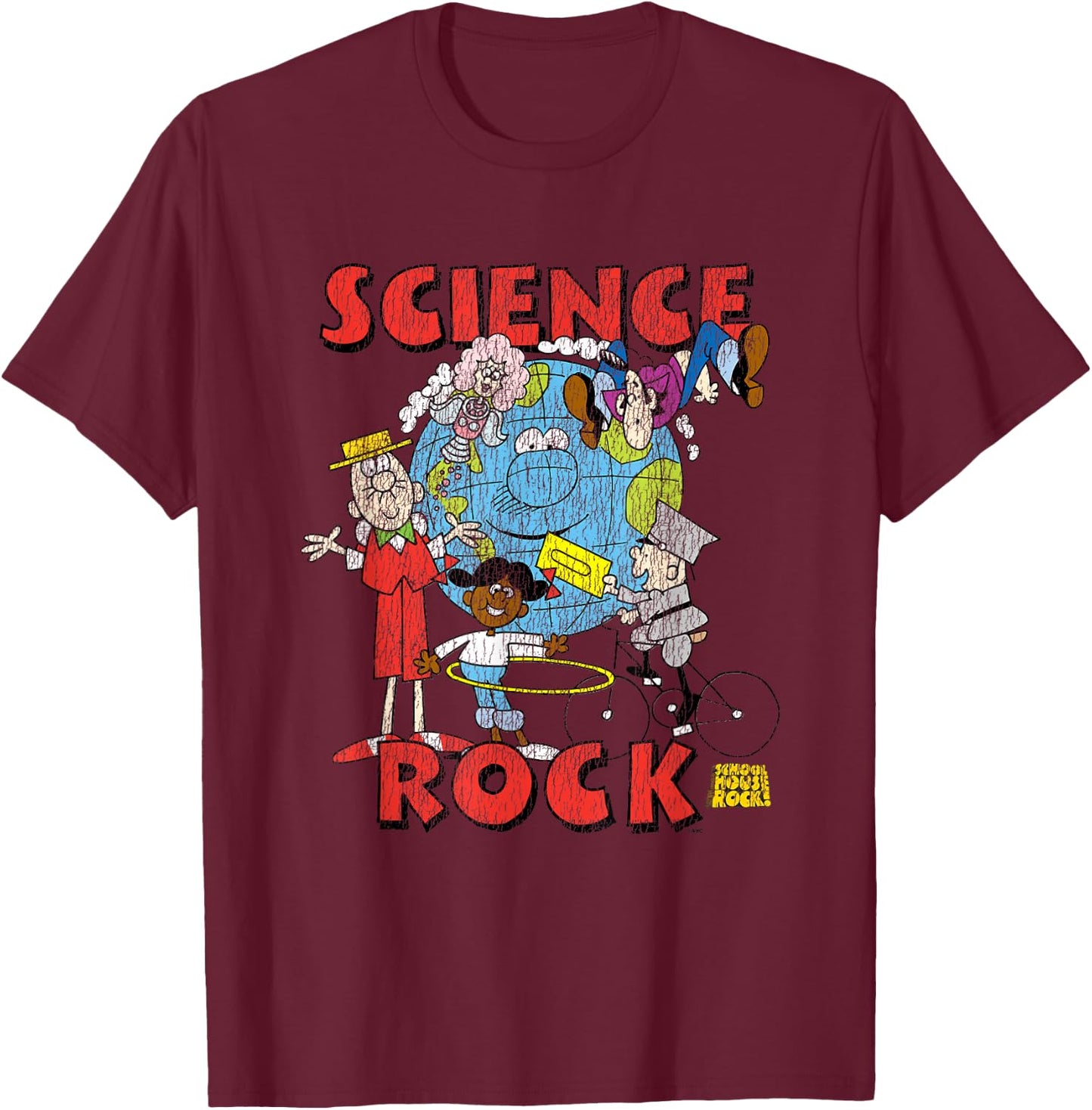 Schoolhouse Rock! Science Rocks Vintage T-Shirt - T-Shirt | Maroon