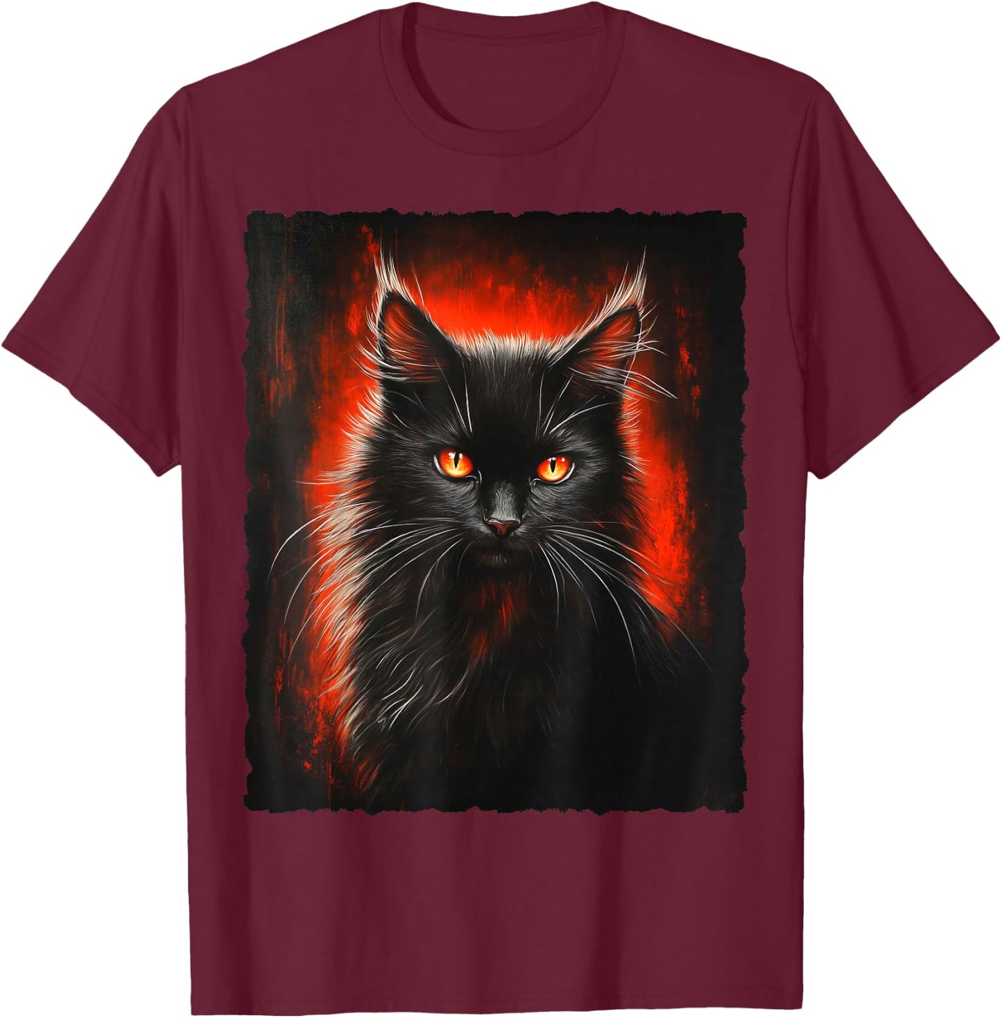 Magische Katze Fantasy Kunst T-Shirt - T-Shirt | Maroon