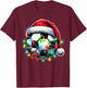 Santa Soccer Ball Christmas T-Shirt - T-Shirt | Maroon