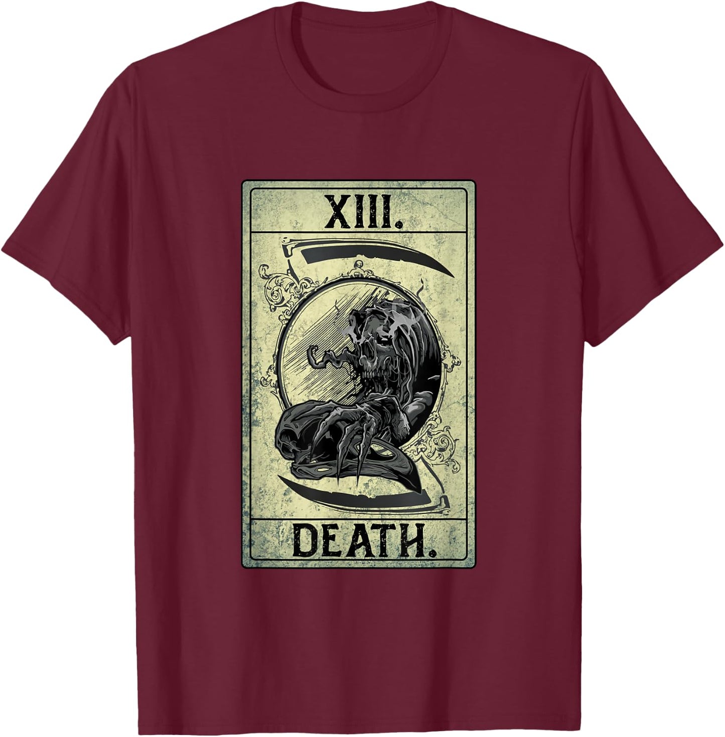 Death Tarot Card Xiii Shirt Psycho Occult T-Shirt - T-Shirt | Maroon