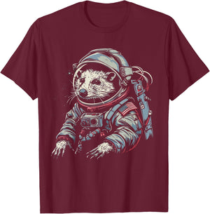 Astronaut Opossum In Space Suit Funny Possum T-Shirt - T-Shirt | Maroon