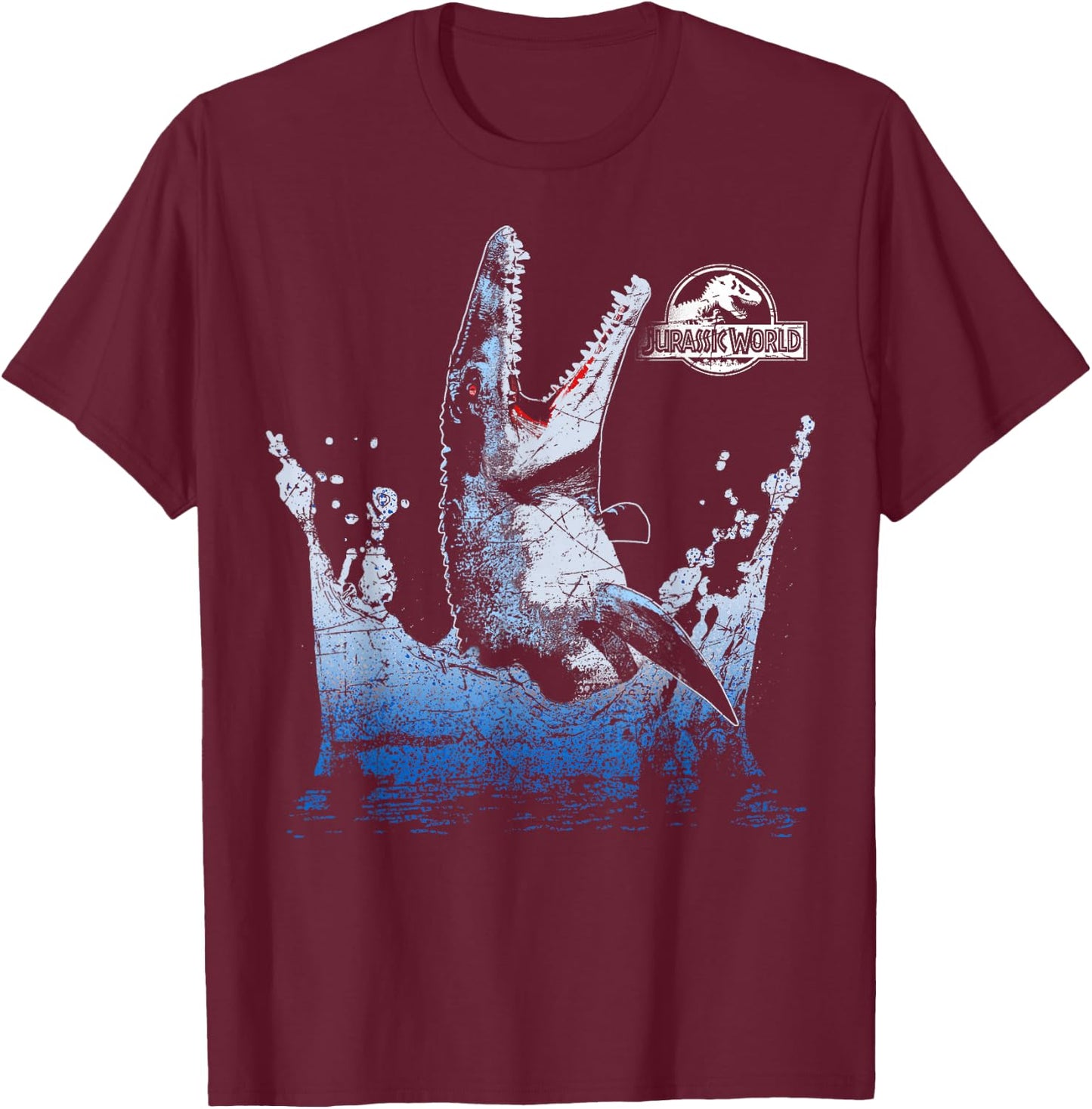 Jurassic World Aquatic Dinosaur Splash T-Shirt - T-Shirt | Maroon