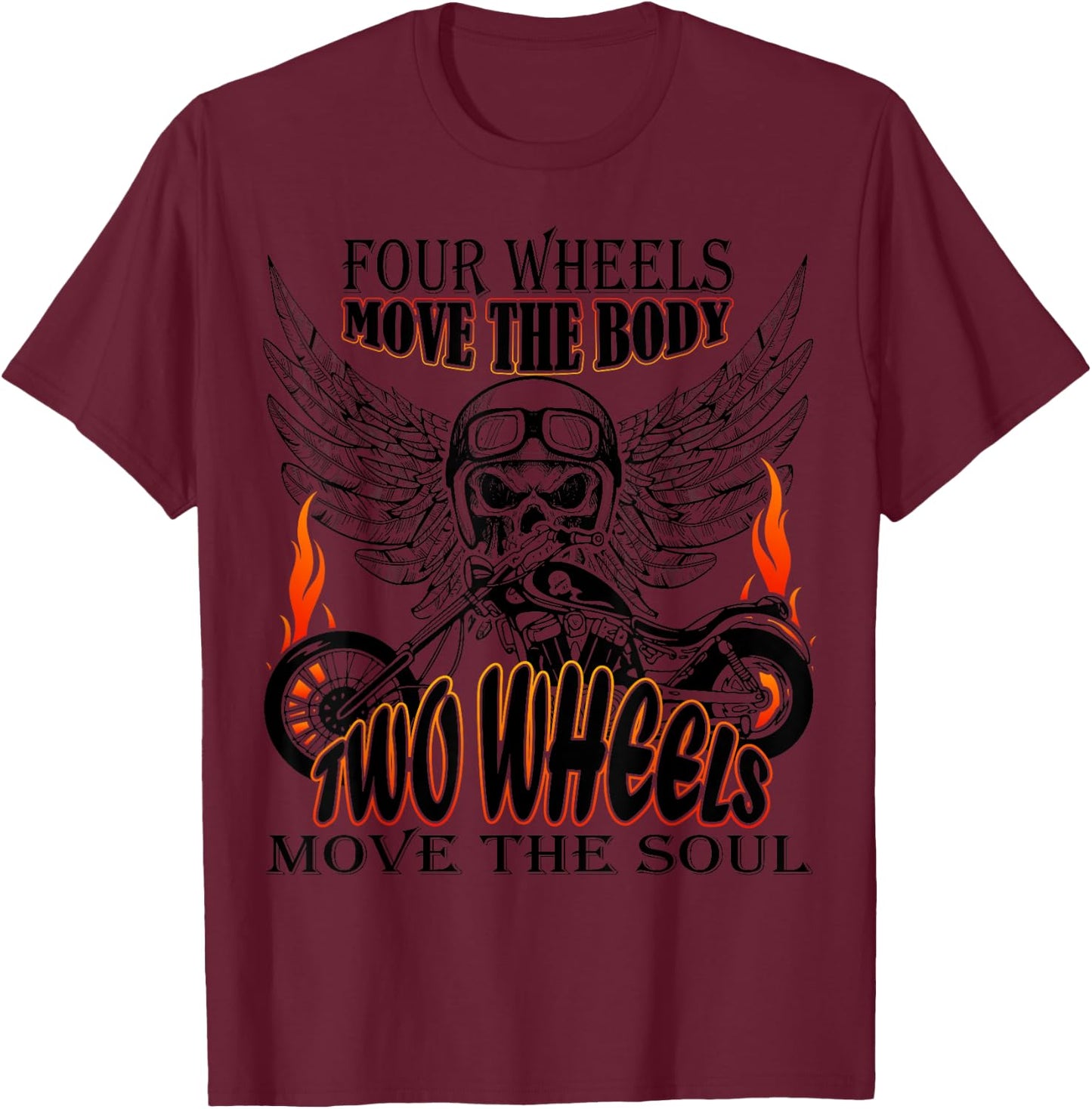 Motorbike motorcyclist biker chopper bike motorcycles T-Shirt - T-Shirt | Maroon