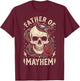Father of Mayhem Vintage Tattoo Skull Snake & Rose T-Shirt - T-Shirt | Maroon
