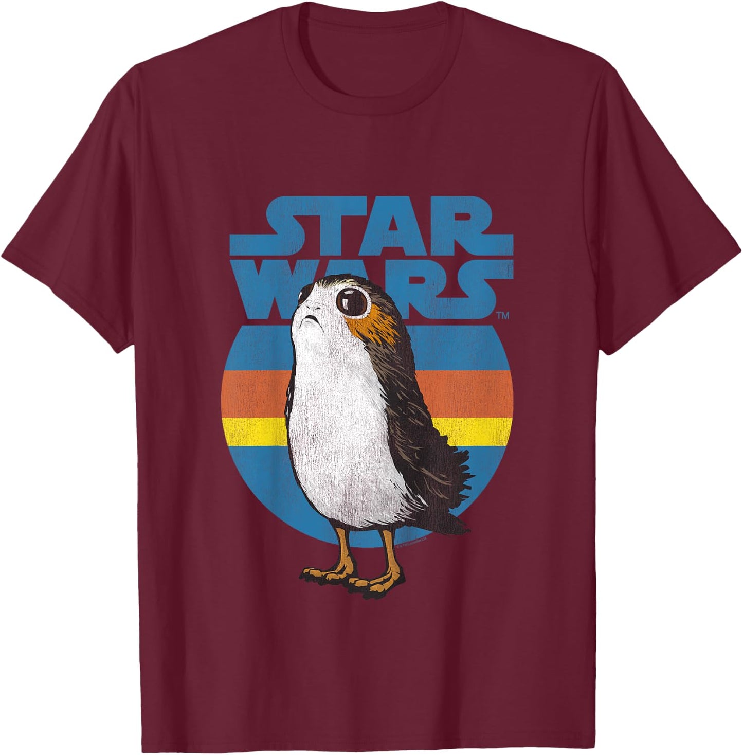 Star Wars Last Jedi Porg T-Shirt - T-Shirt | Maroon