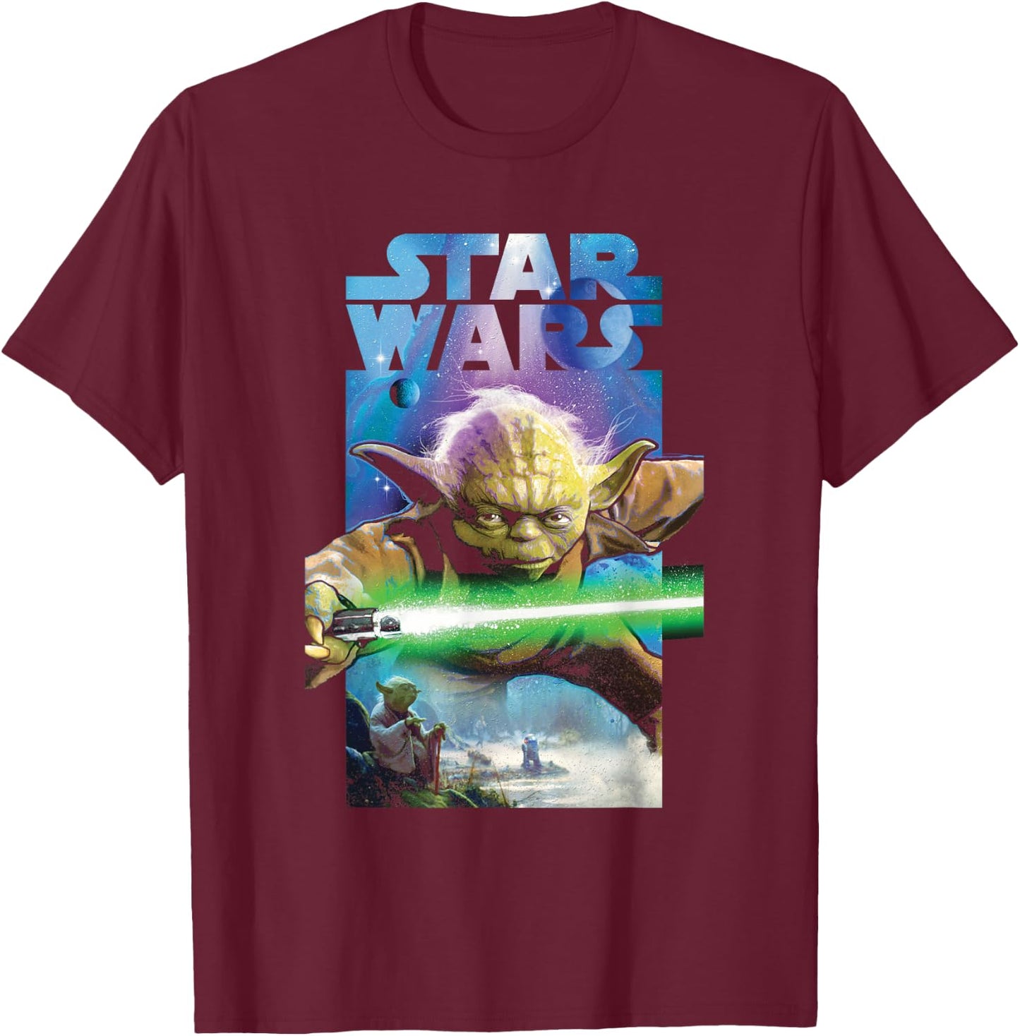 Star Wars Master Yoda Poster T-Shirt - T-Shirt | Maroon