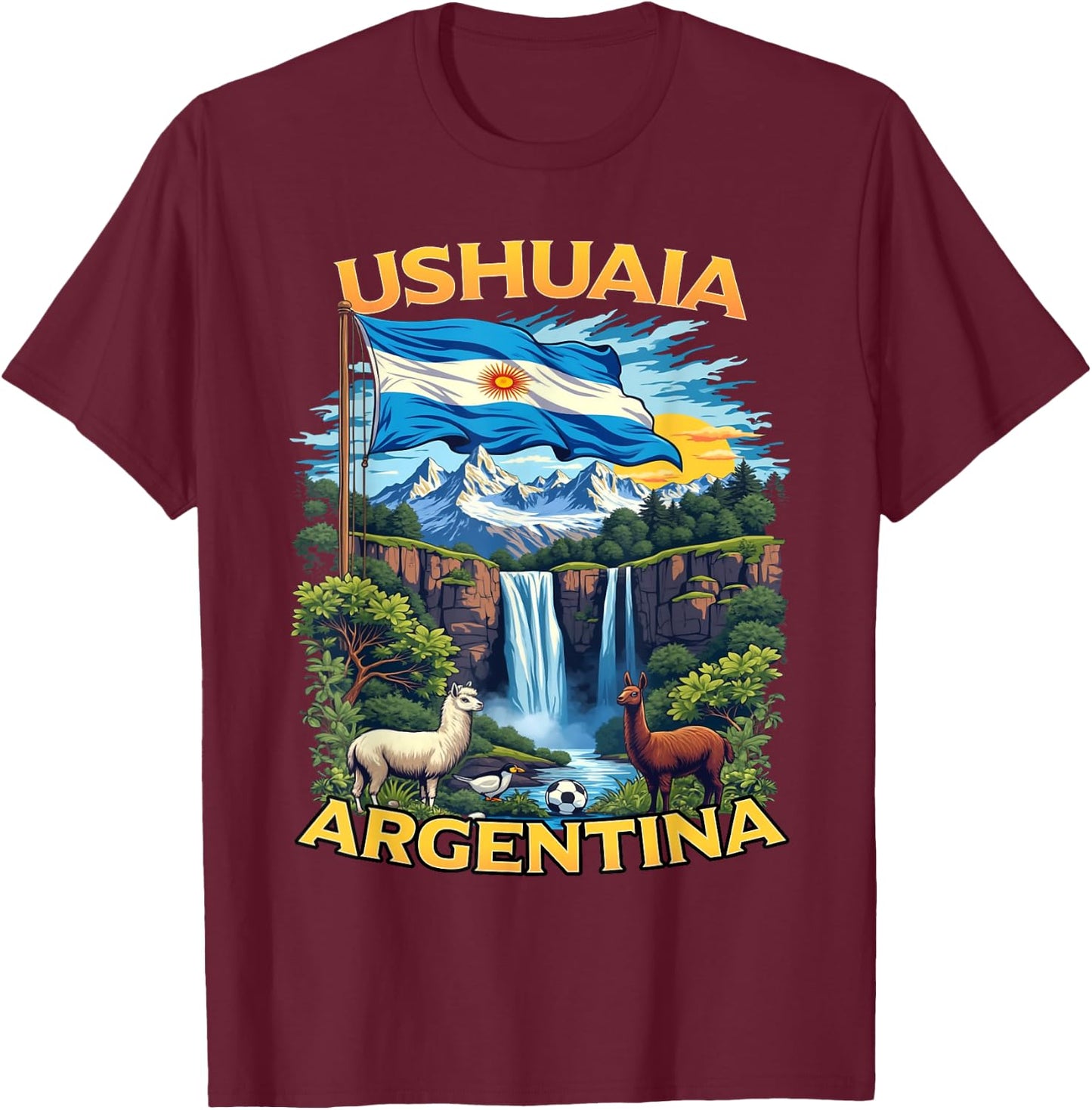 Ushuaia Souvenir Argentina Vacation Travel T-Shirt - T-Shirt | Maroon