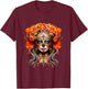 La Catrina, Dia De Los Muertos Mexikanischer Tag der Toten T-Shirt - T-Shirt | Maroon