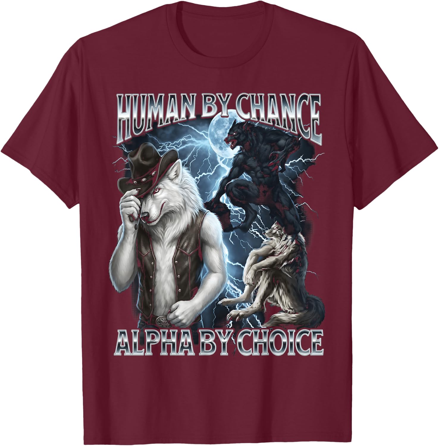 Human By Chance Alpha By Choice T-Shirt - T-Shirt | Maroon