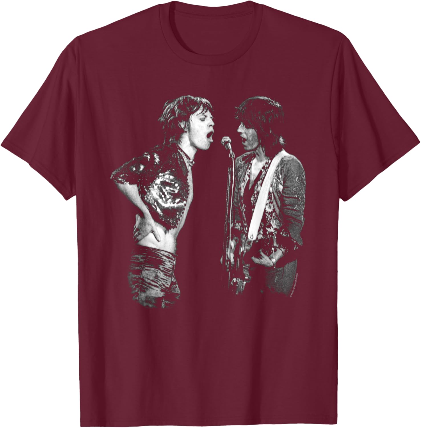 Keith Richards Mick Jagger Rolling Stones by Everard Smith , Black, S T-Shirt - T-Shirt | Maroon