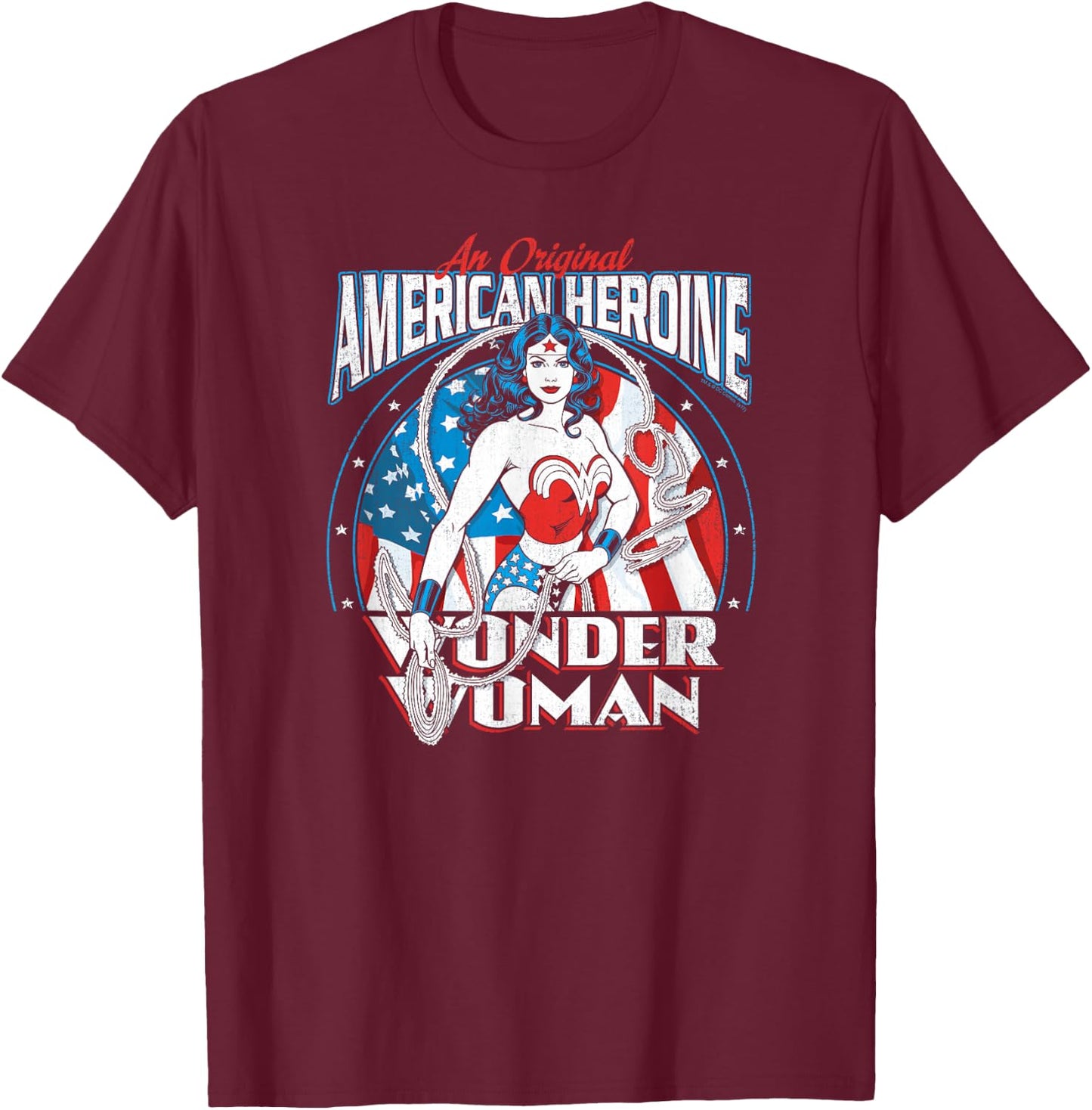 Wonder Woman American Heroine T-Shirt - T-Shirt | Maroon