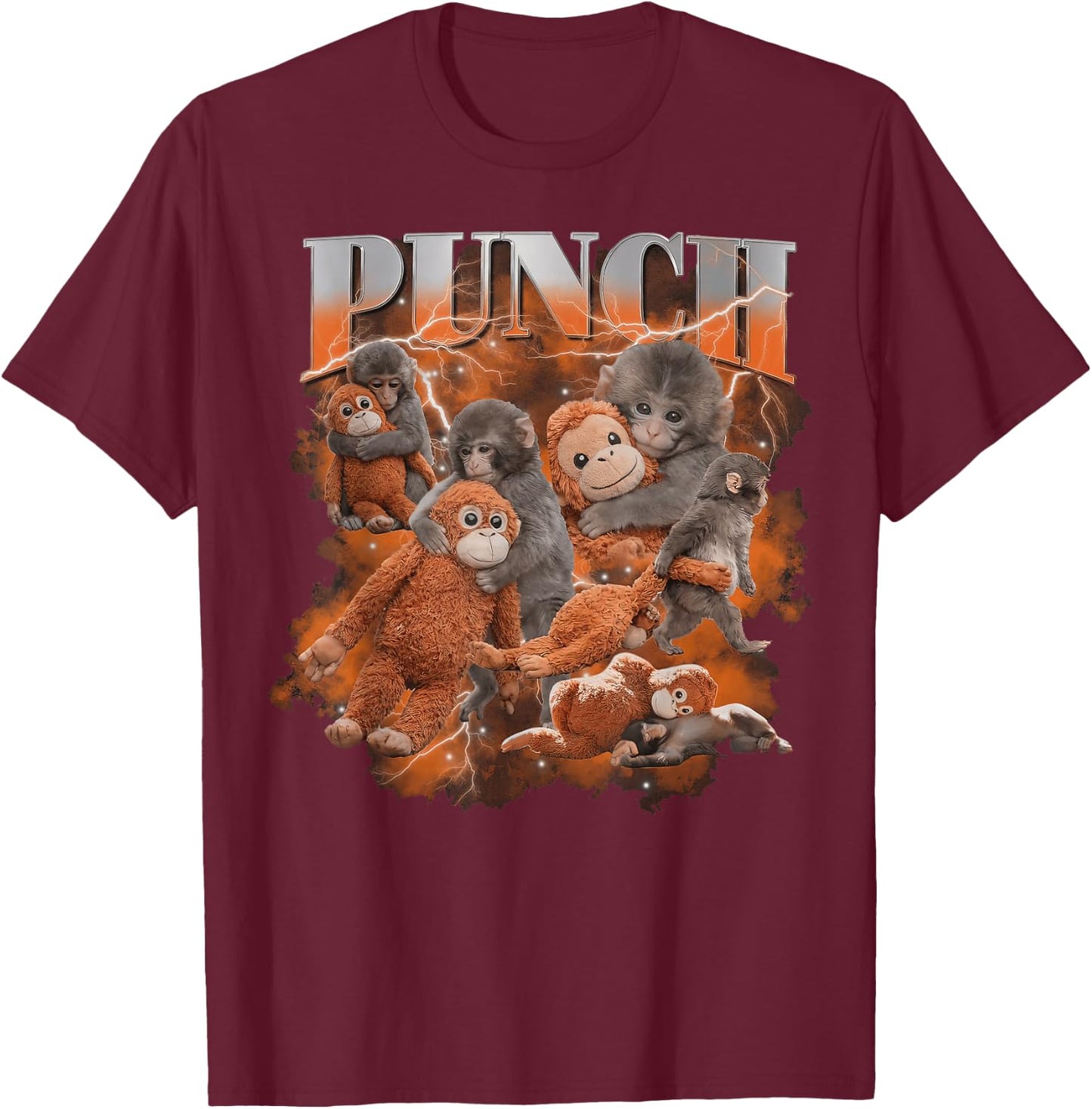 Bootleg Baby Monkey Punch T-Shirt - T-Shirt | Maroon