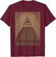 Illuminati Pyramid All Seeing Eye , Black, S T-Shirt - T-Shirt | Maroon