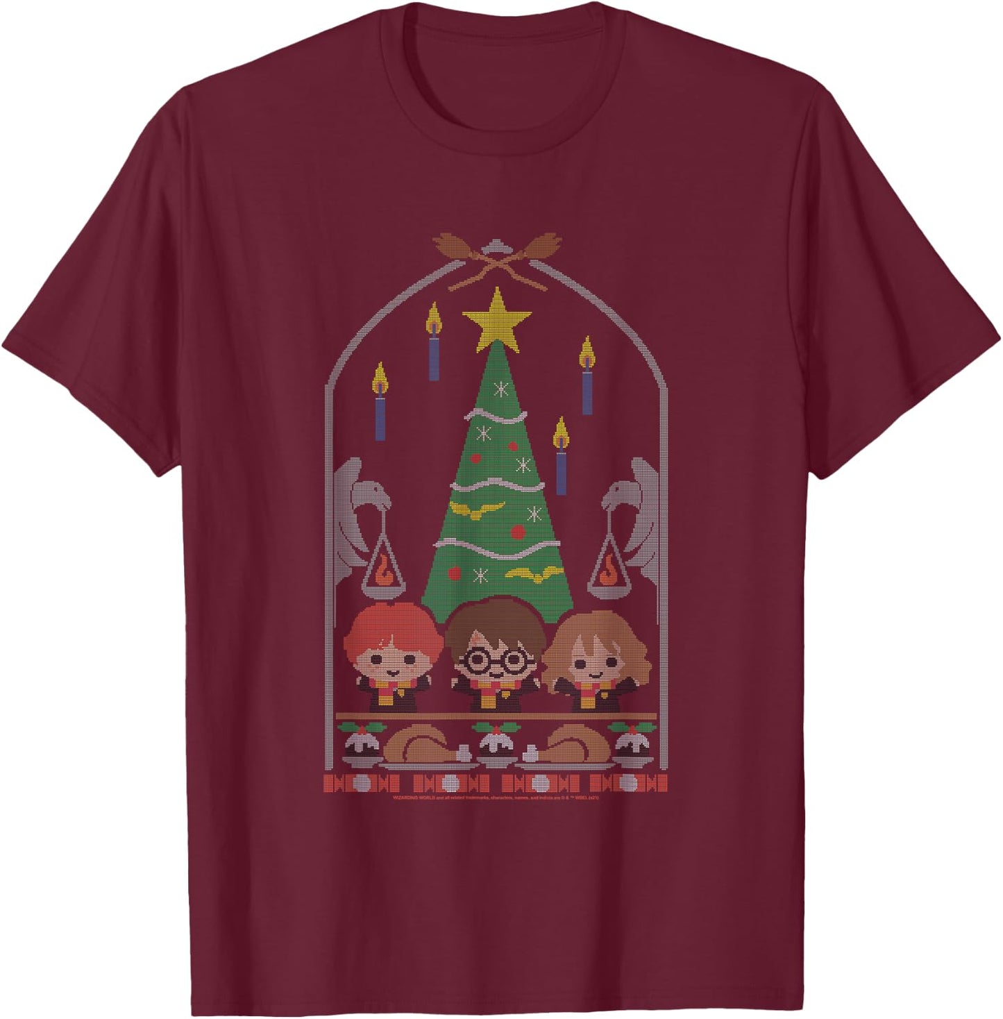 Harry Potter Christmas Dinner Christmas T-Shirt - T-Shirt | Maroon