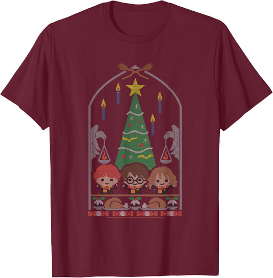Harry Potter Christmas Dinner Christmas T-Shirt - T-Shirt | Maroon