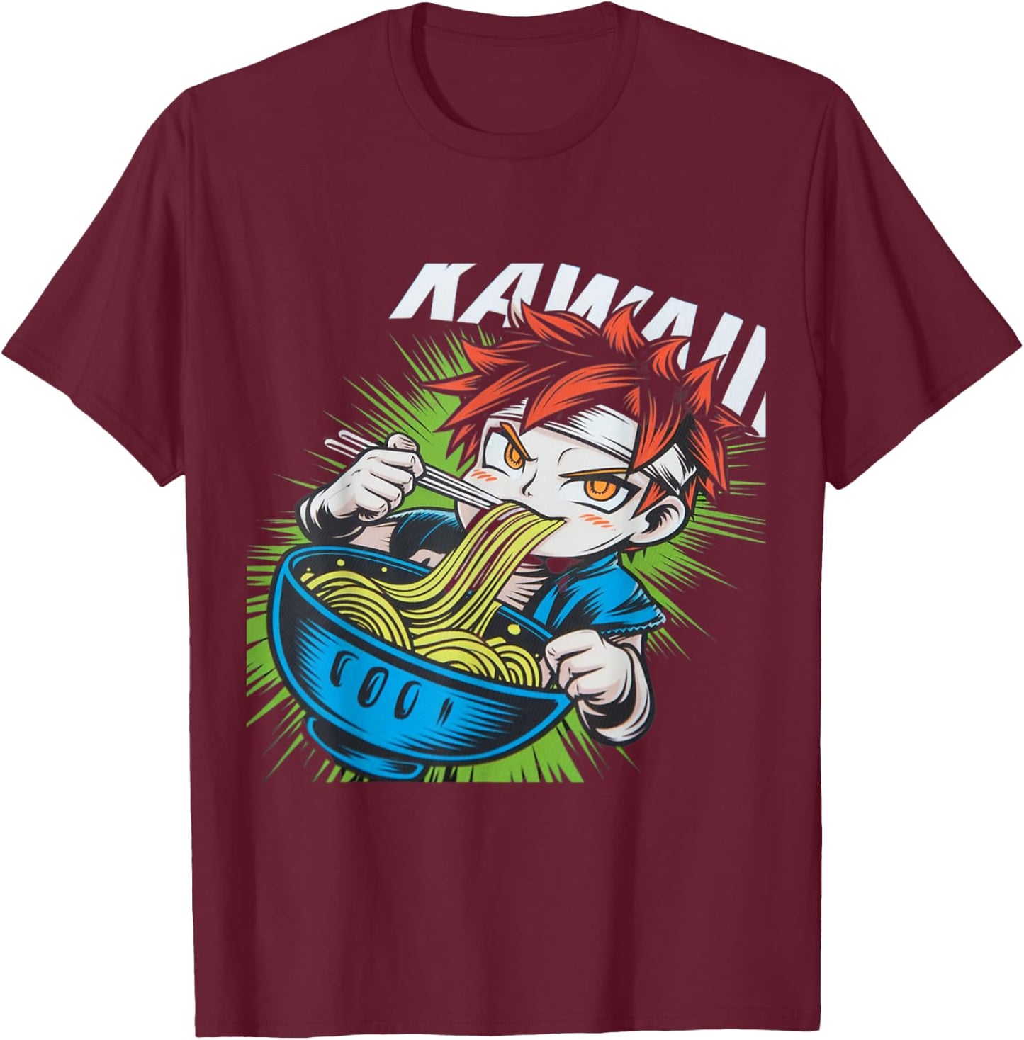 Cool Cute Ramen Shirt Ramen Food Wars Anime Design T-Shirt - T-Shirt | Maroon