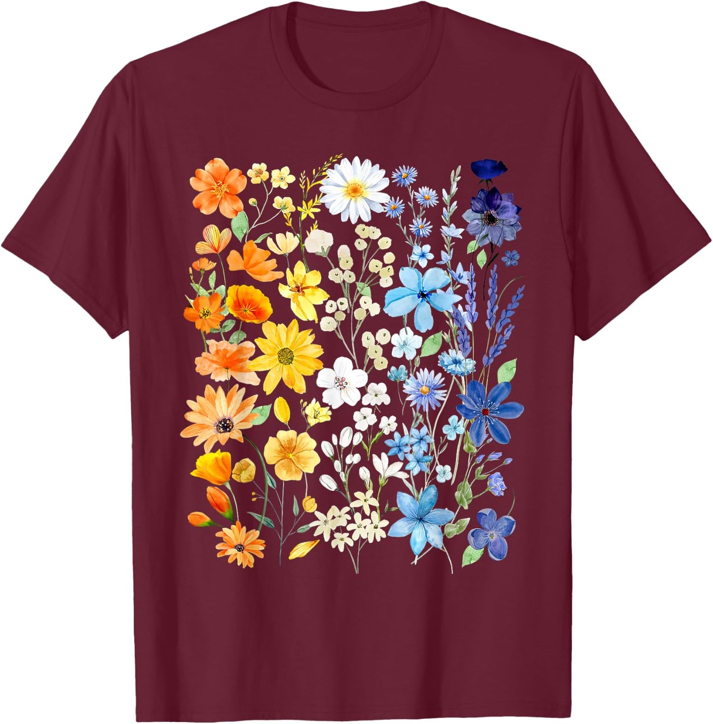 AroAce Pride Wildflowers Subtle Aroace LGBTQ Proud Asexual T-Shirt - T-Shirt | Maroon