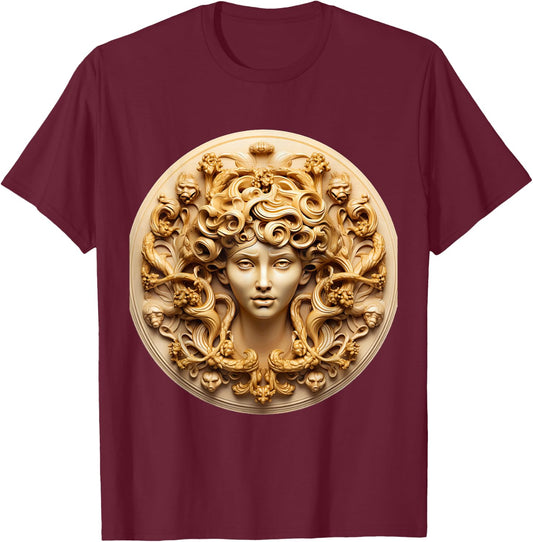 Medusahead Greek Mythology Ancient Snake Hair T-Shirt - T-Shirt | Maroon