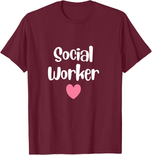 Social Worker Men Women Retro Social Worker T-Shirt - T-Shirt | Maroon