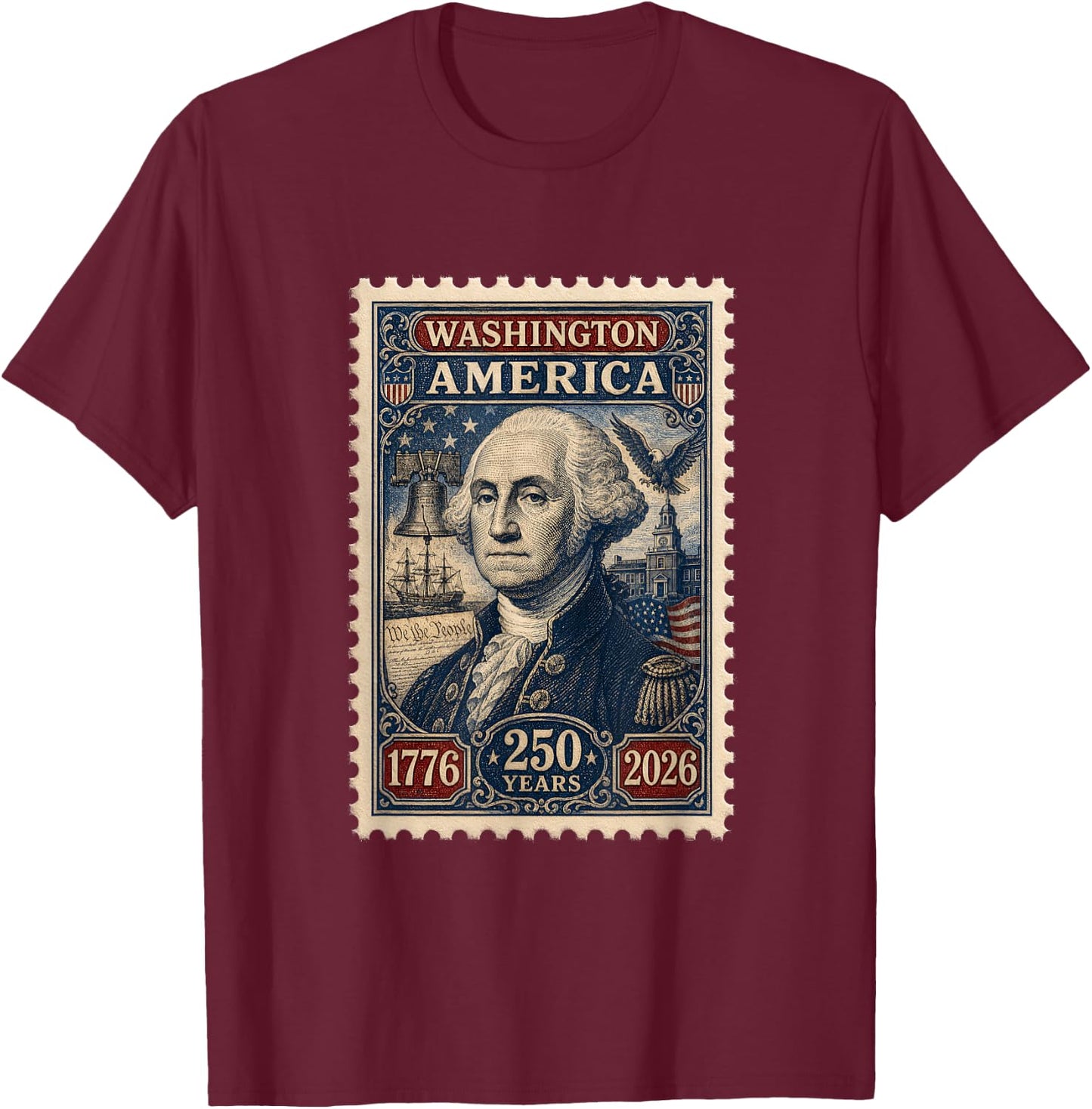 250th Anniversary USA,250 Years American 4th July Decoration T-Shirt - T-Shirt | Maroon