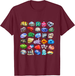 Minerals Gems and Crystals Rock Collecting T-Shirt - T-Shirt | Maroon