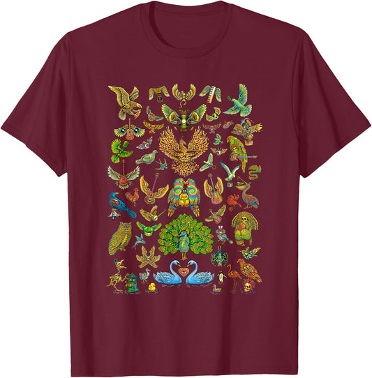 Dead Birds - by Emek Artman T-Shirt - T-Shirt | Maroon