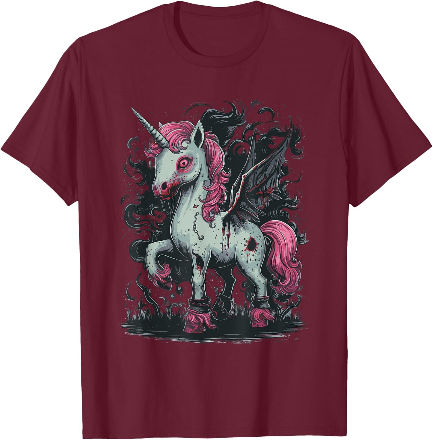 Unicorn Zombie T-Shirt - T-Shirt | Maroon