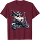 Cool Tattoo Gnome Graphic Women Funny Motorcycle T-Shirt - T-Shirt | Maroon