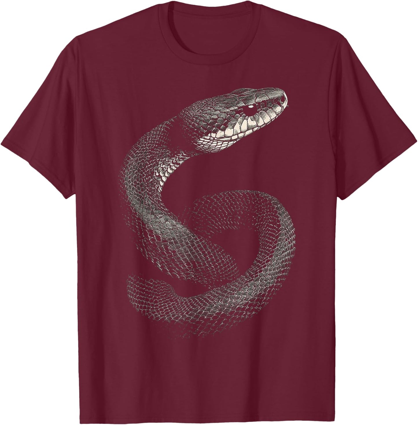 Snake Animal Illustration Snake , black T-Shirt - T-Shirt | Maroon
