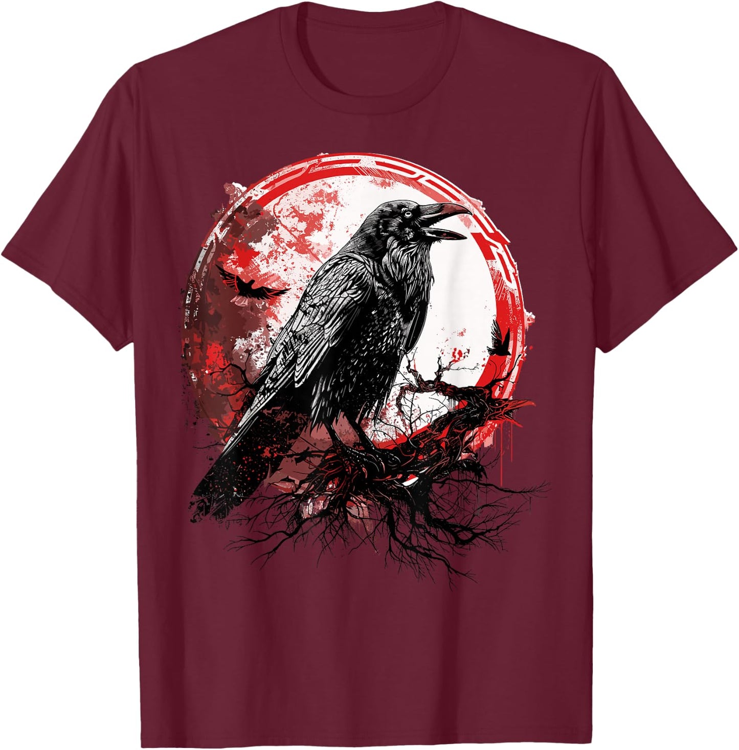 Odin Ravens Huginn & Muninn Vegvisir Vikings Myth Norse T-Shirt - T-Shirt | Maroon