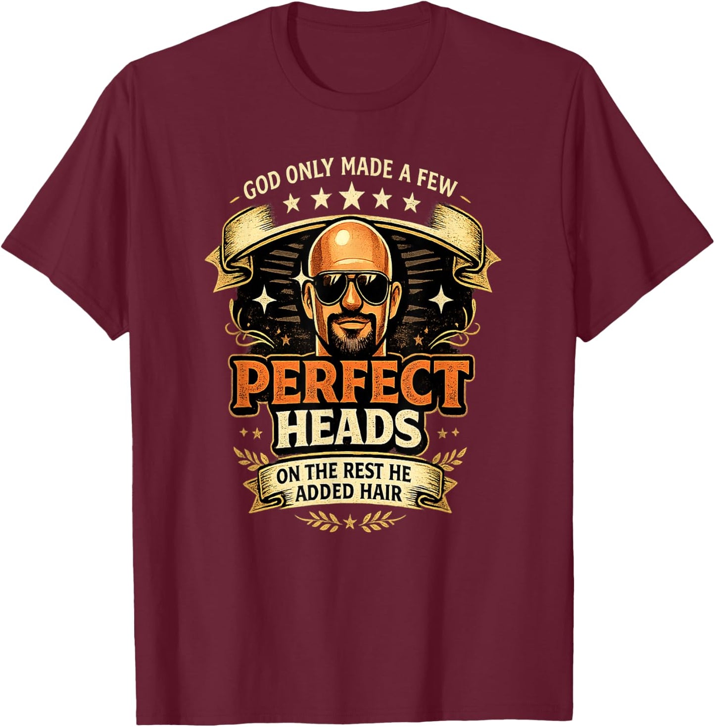 Just Another Bald Guy Funny Men Humor T-Shirt - T-Shirt | Maroon
