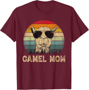 Vintage Camel Mom Camel Lovers Mommy Mother's Day T-Shirt - T-Shirt | Maroon