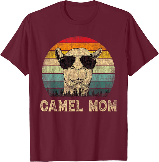 Vintage Camel Mom Camel Lovers Mommy Mother's Day T-Shirt - T-Shirt | Maroon