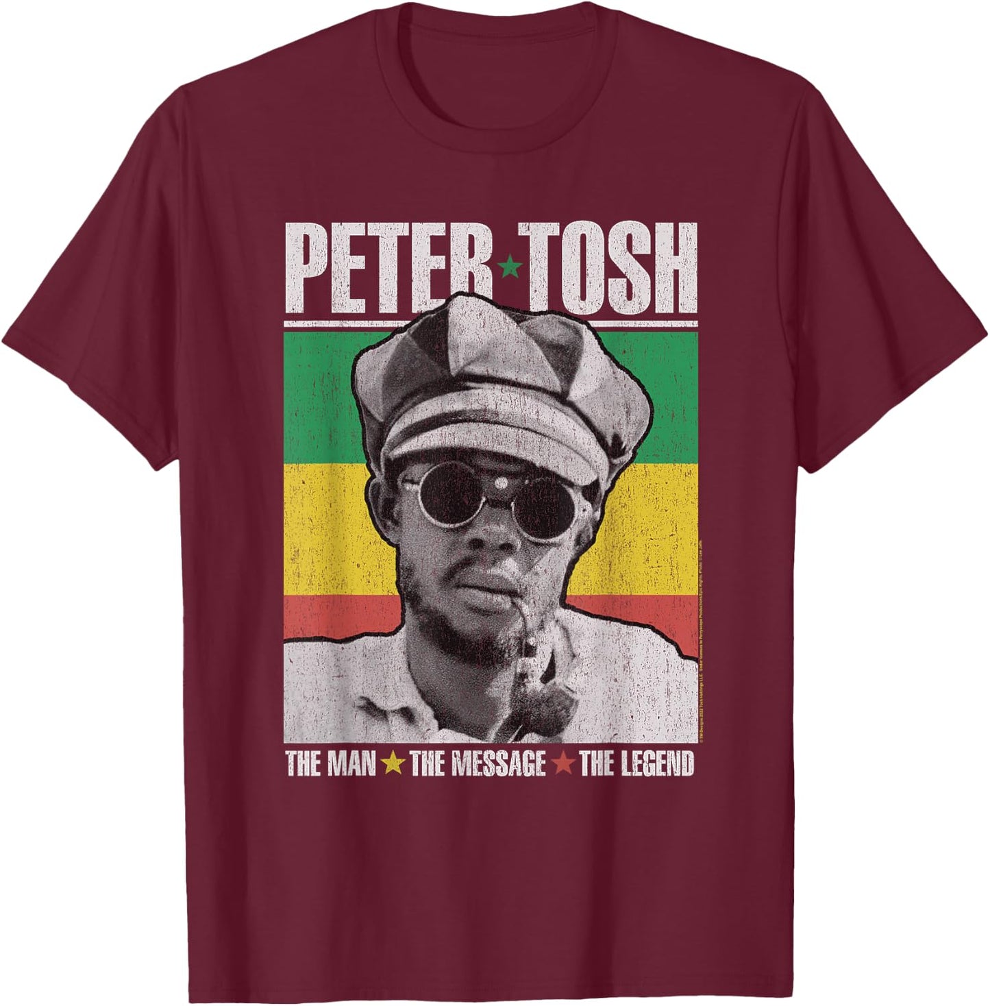 Peter Tosh Sun Glasses T-Shirt - T-Shirt | Maroon