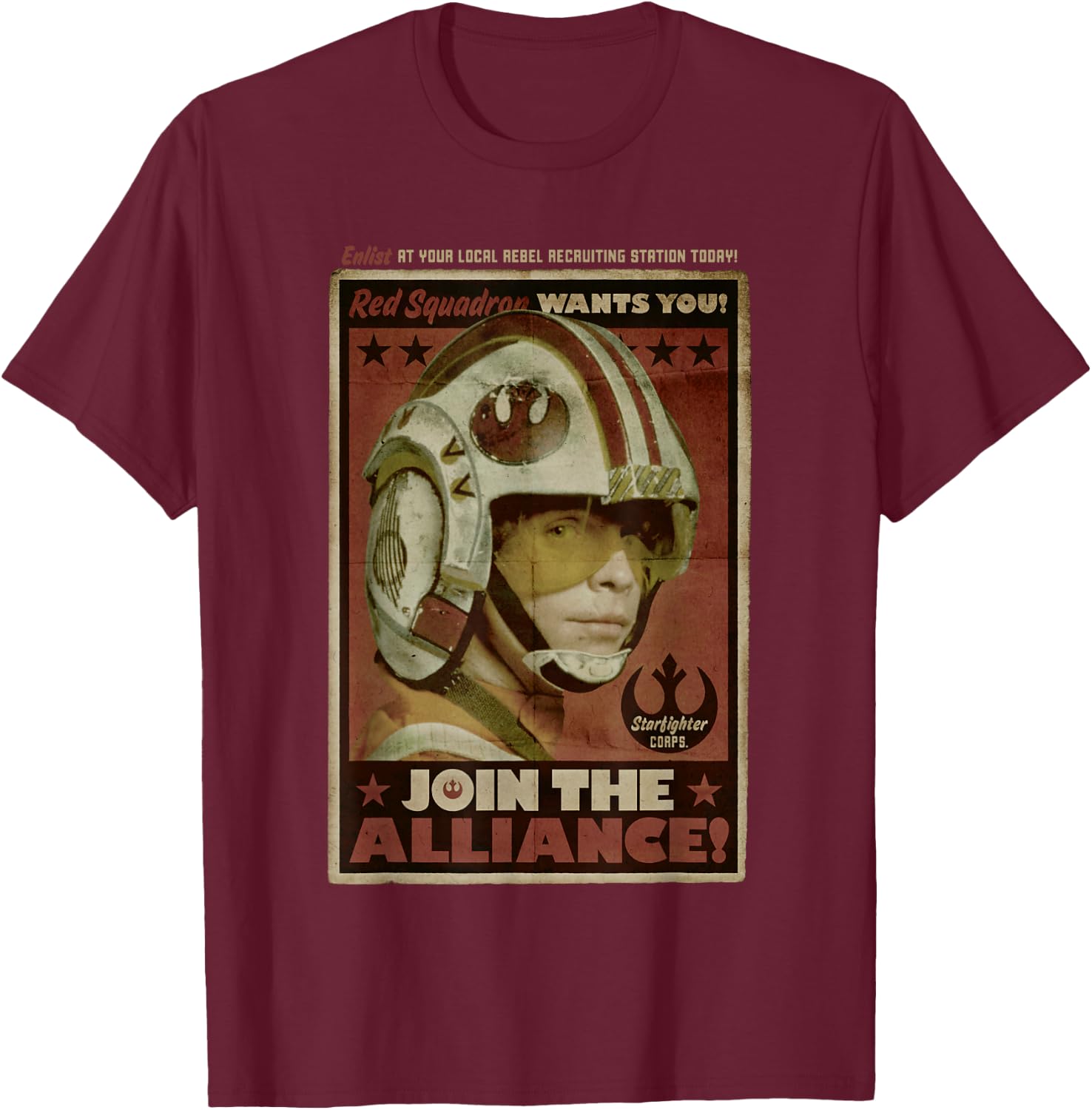 Star Wars Classic Join The Alliance Rebels Propaganda Retro T-Shirt - T-Shirt | Maroon