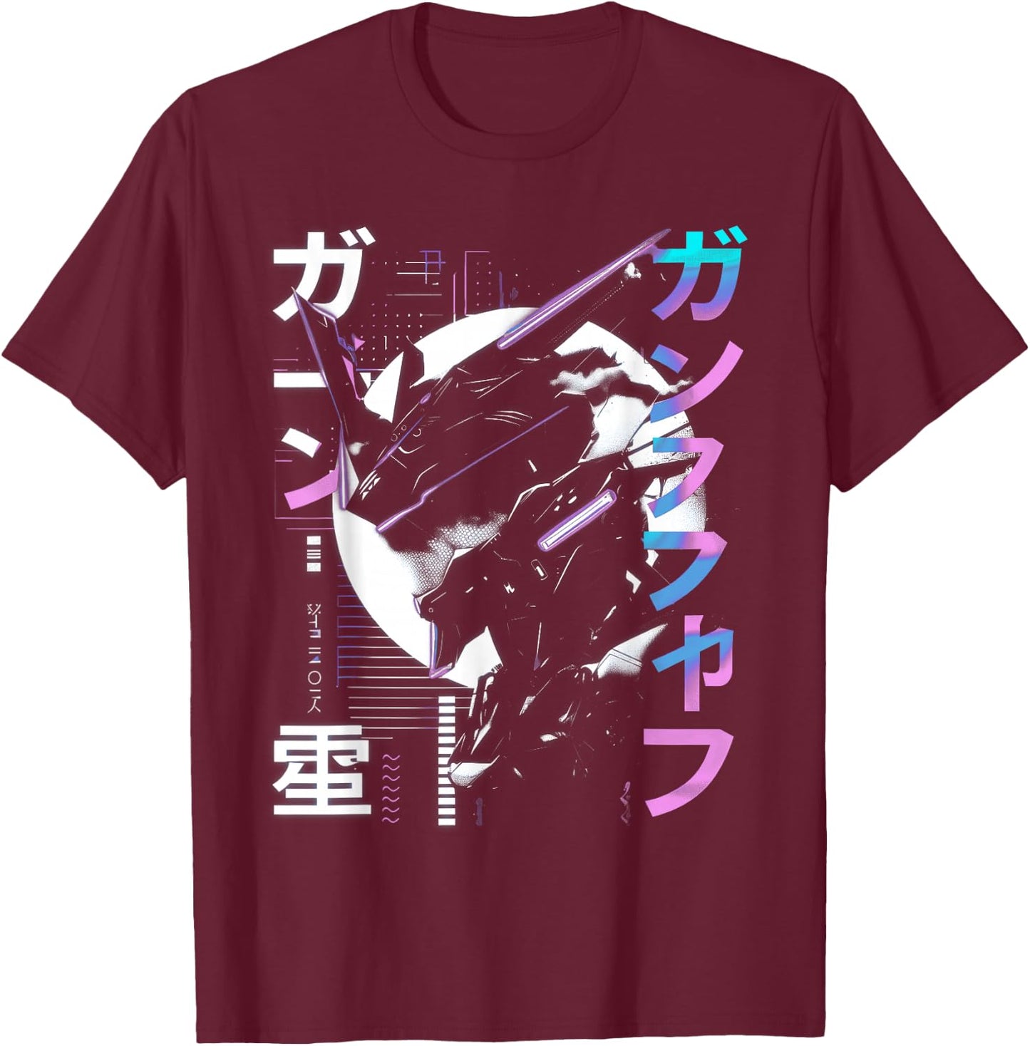 Futuristic Techwear Japanese Cyberpunk Harajuku Anime Manga , black T-Shirt - T-Shirt | Maroon