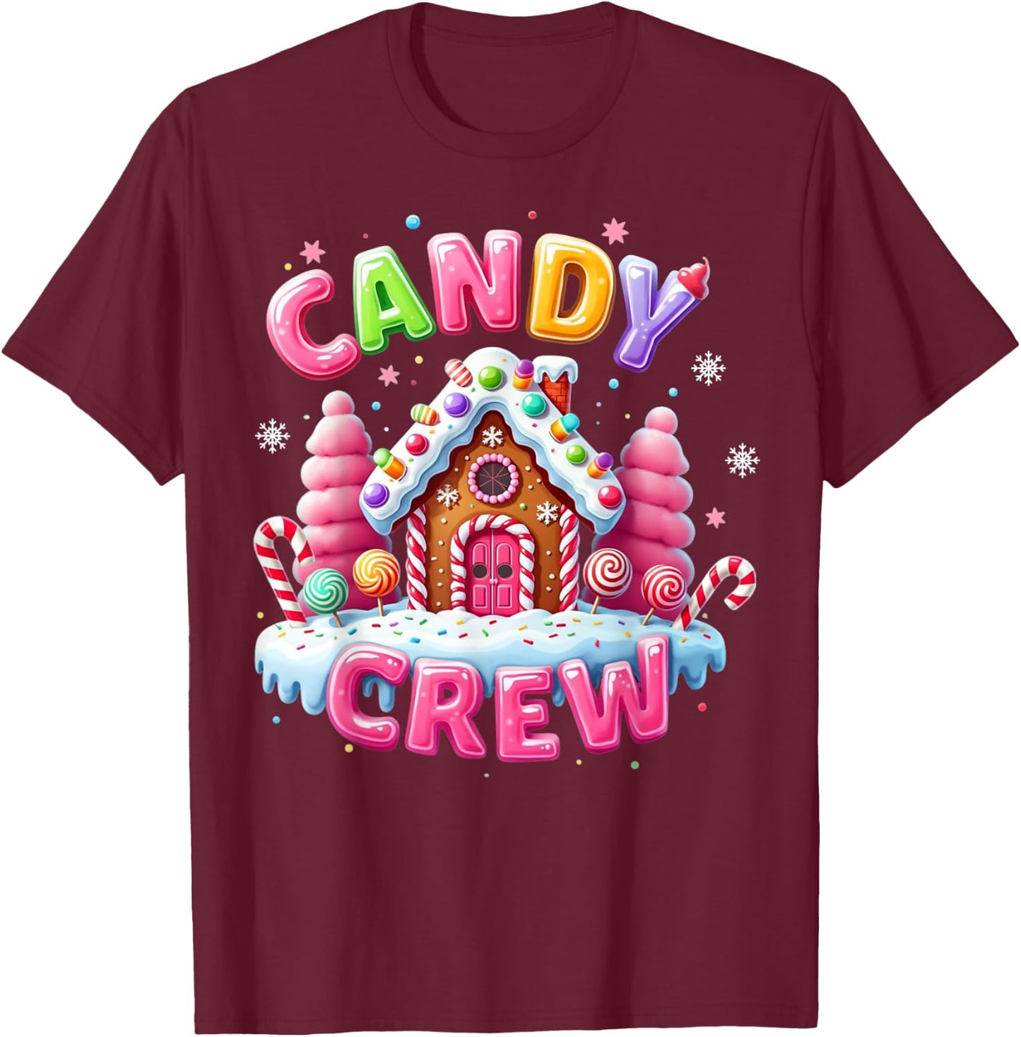 Candy Land Candy Crew Decorations Sweetie Candy Squad Xmas T-Shirt - T-Shirt | Maroon