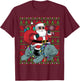 Ugly Xmas Lights Funny Santa Riding Manatee Christmas T-Shirt - T-Shirt | Maroon