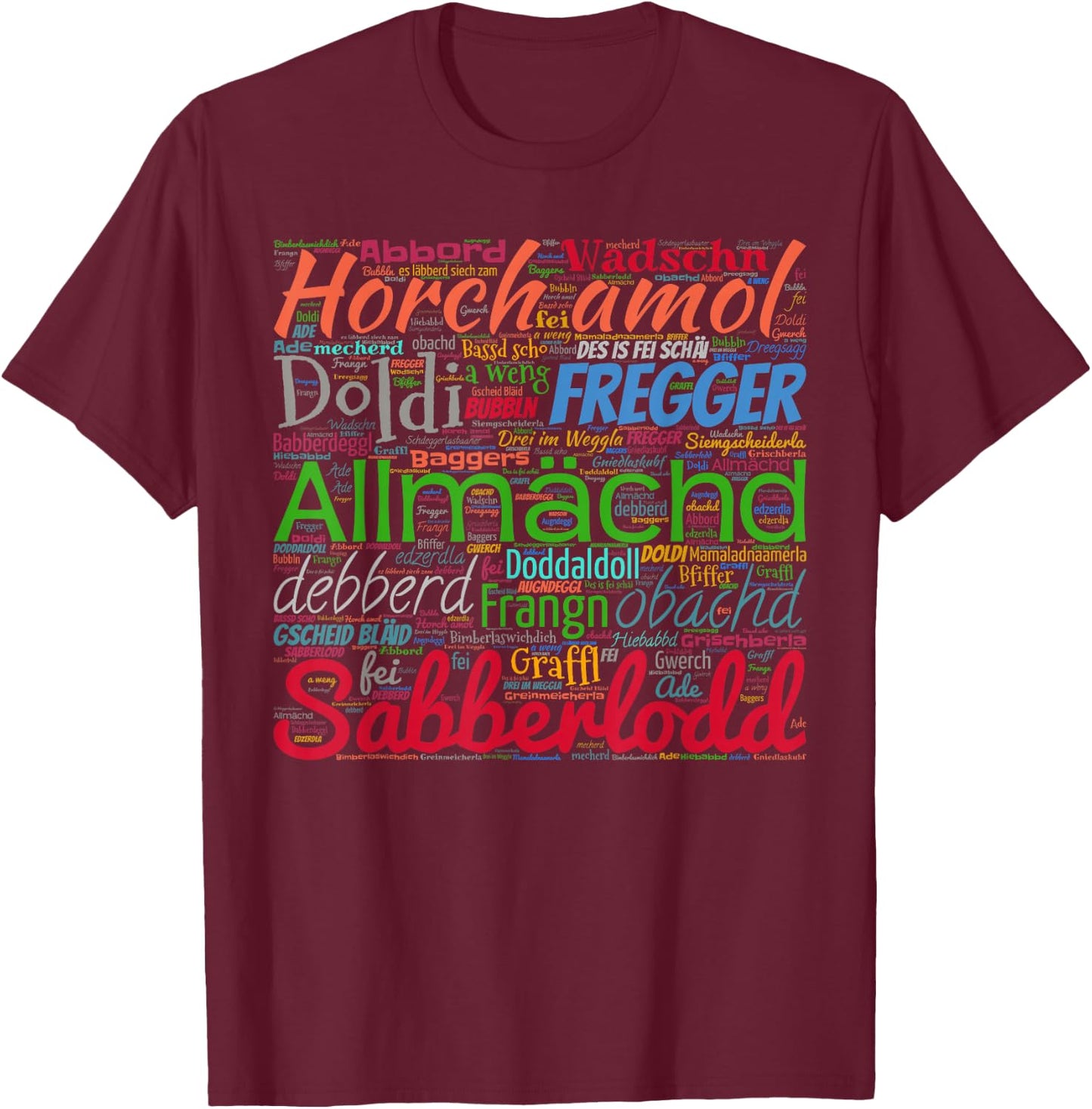 Salat Frankreich Worte T-Shirt - T-Shirt | Maroon
