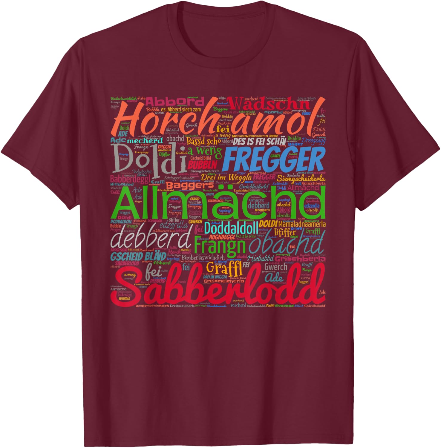 Salat Frankreich Worte T-Shirt - T-Shirt | Maroon