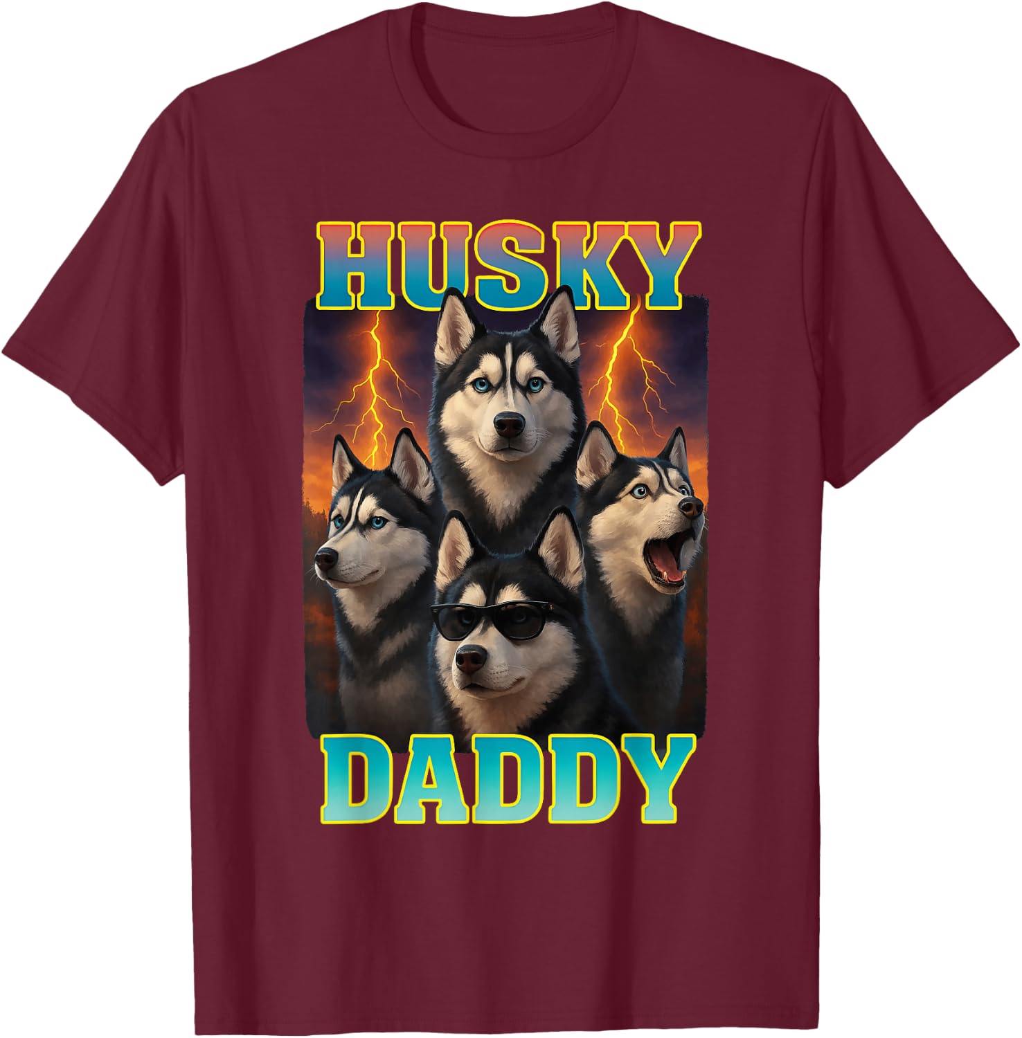 Papa Husky T-Shirt - T-Shirt | Maroon