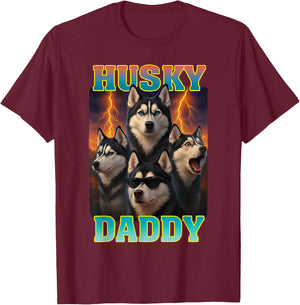 Papa Husky T-Shirt - T-Shirt | Maroon
