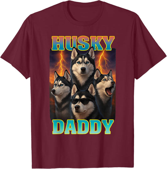 Papa Husky T-Shirt - T-Shirt | Maroon