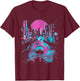Vaporwave Tokyo Lofi Abstract City Lights T-Shirt - T-Shirt | Maroon