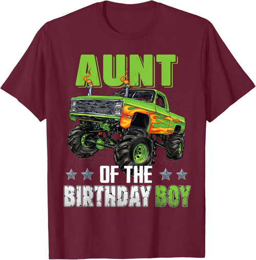 Aunt of Birthday Boy Monster Truck Car Family Matching